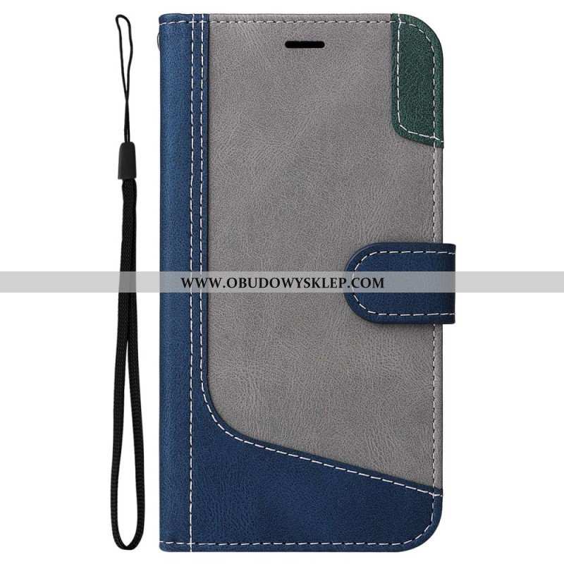 Etui Folio do Oppo A54 5G / A74 5G Dwukolorowy Z Paskiem