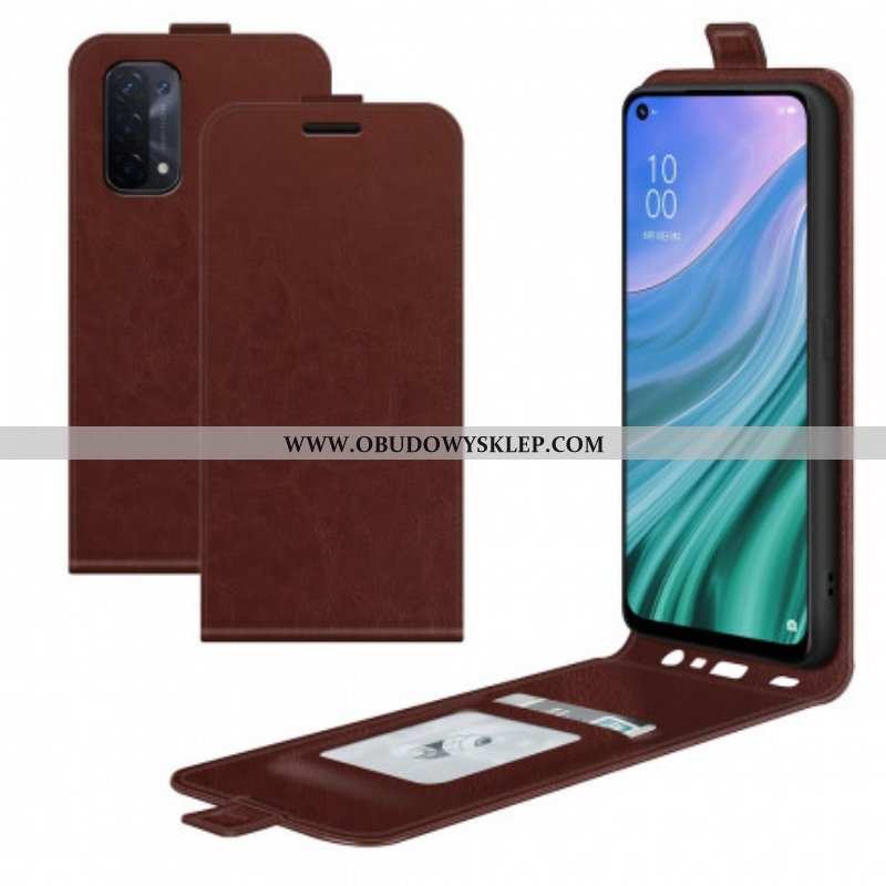 Etui Folio do Oppo A54 5G / A74 5G Skórzany Futerał Pionowa Klapa Z Efektem Skóry