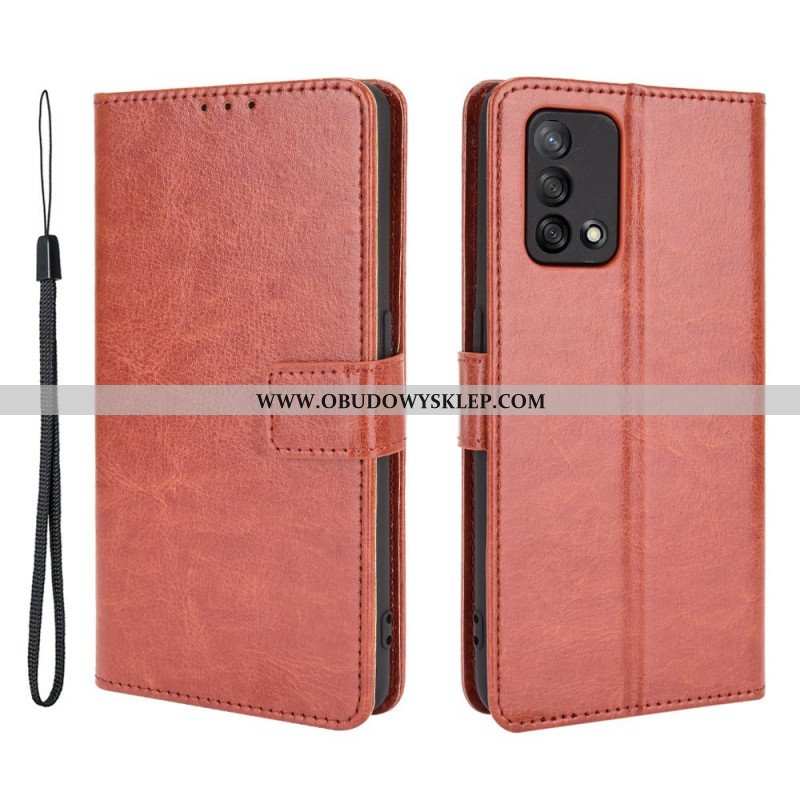 Etui Folio do Oppo A74 4G Błyszcząca Sztuczna Skóra