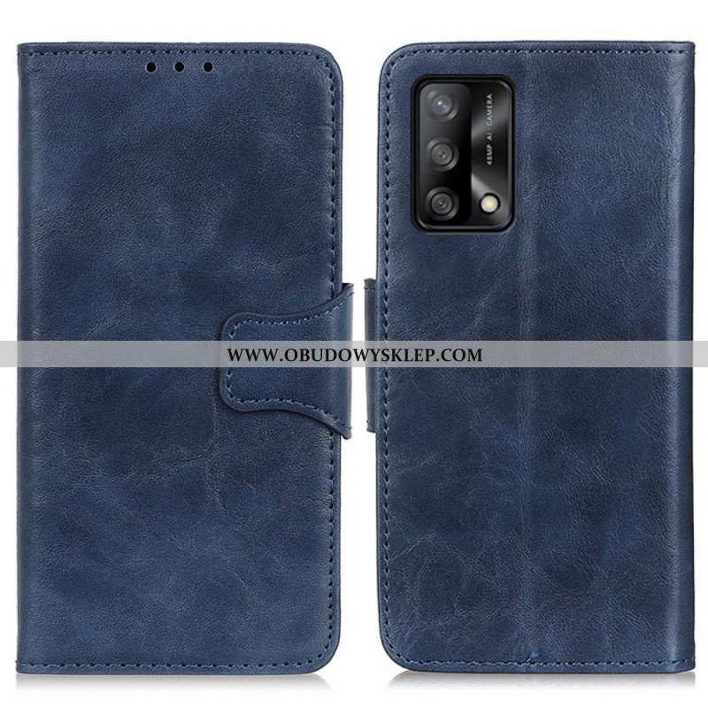 Etui Folio do Oppo A74 4G Dwustronne Zapięcie Ze Skóry Dwoinowej