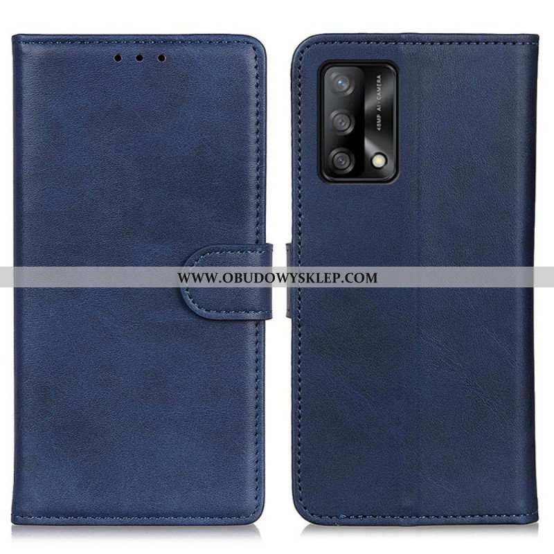 Etui Folio do Oppo A74 4G Efekt Matowej Skóry W Stylu Retro