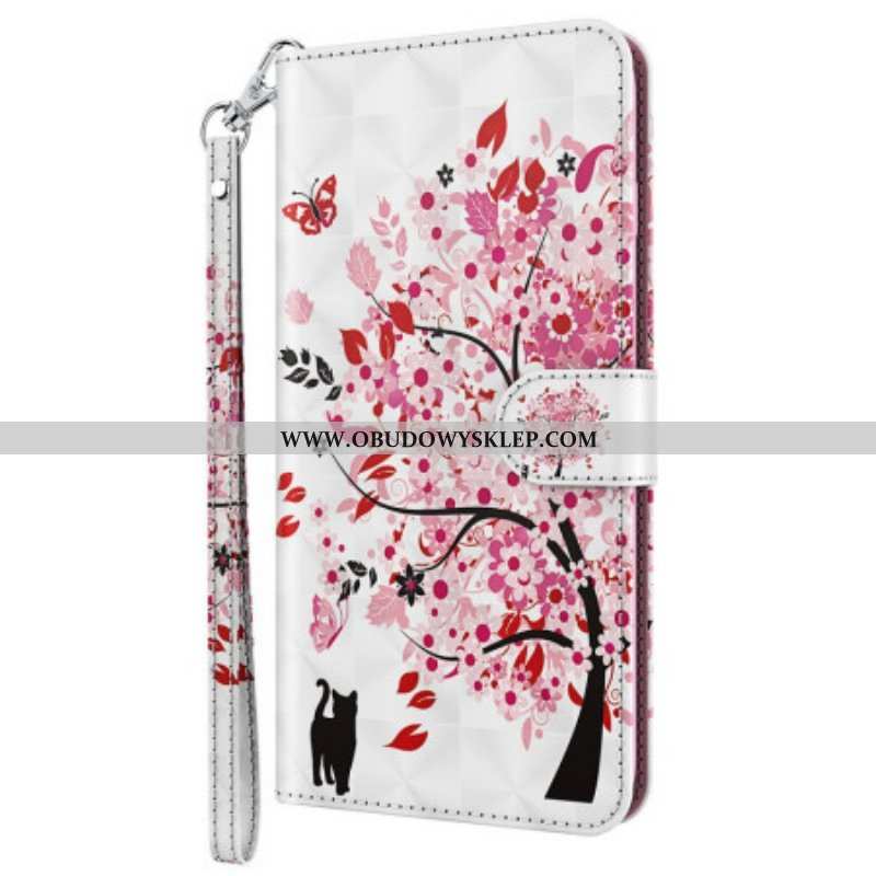 Etui Folio do Oppo A94 5G Drzewo Różane Ze Smyczą