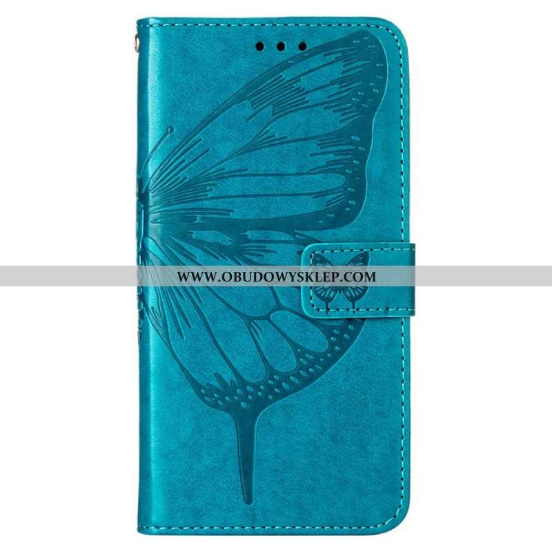 Etui Folio do Oppo A94 5G Motyl Ze Smyczą