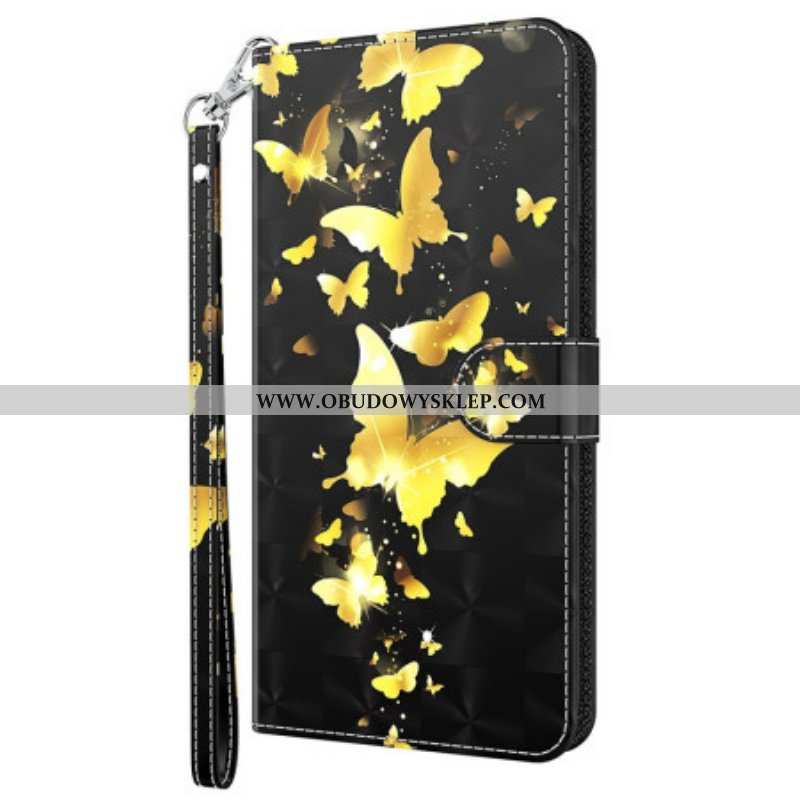 Etui Folio do Oppo A94 5G Motyl Ze Smyczą