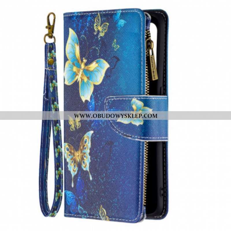 Etui Folio do Oppo A94 5G Zapinana Na Zamek Kieszeń W Motyle