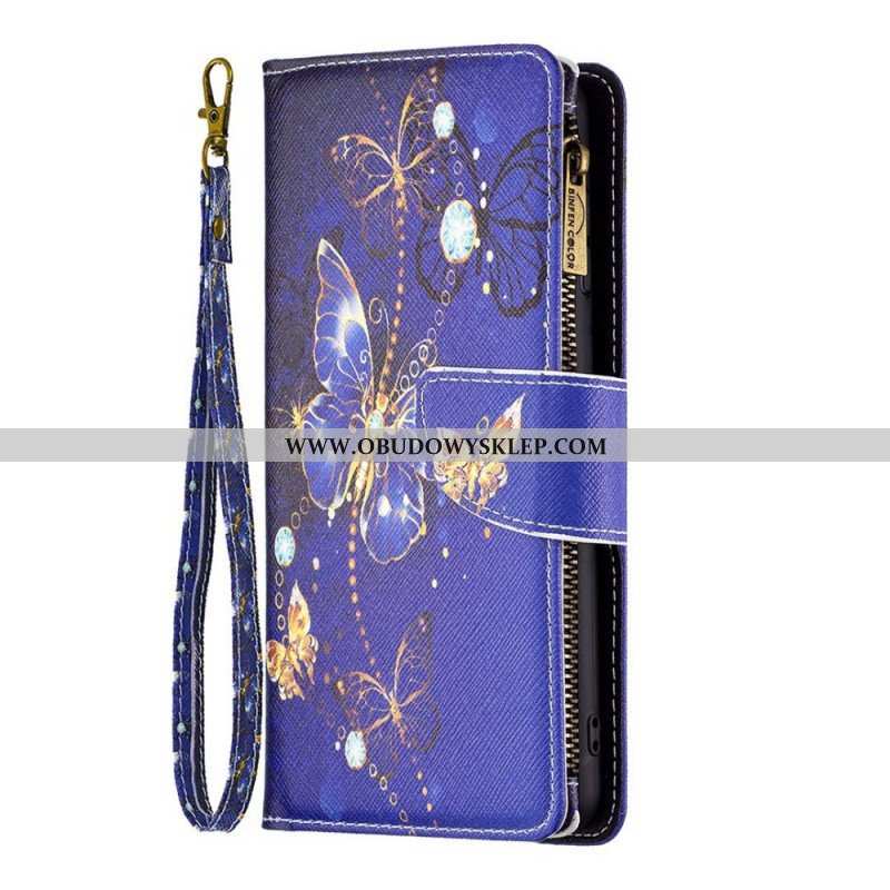 Etui Folio do Oppo Find X5 Lite Zapinana Na Zamek Saszetka Royal Butterfly