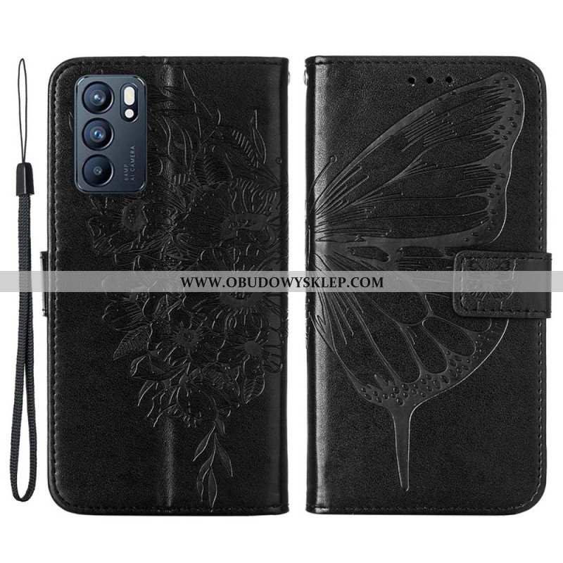 Etui Folio do Oppo Reno 6 5G Projekt Motyla