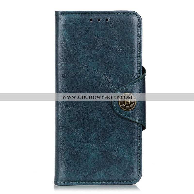 Etui Folio do Oppo Reno 7 Patentowy Guzik Z Imitacji Skóry Khazneh