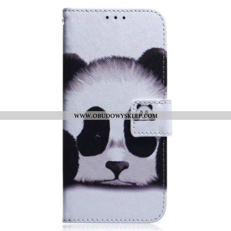 Etui Folio do Oppo Reno 8 Panda Ze Smyczą