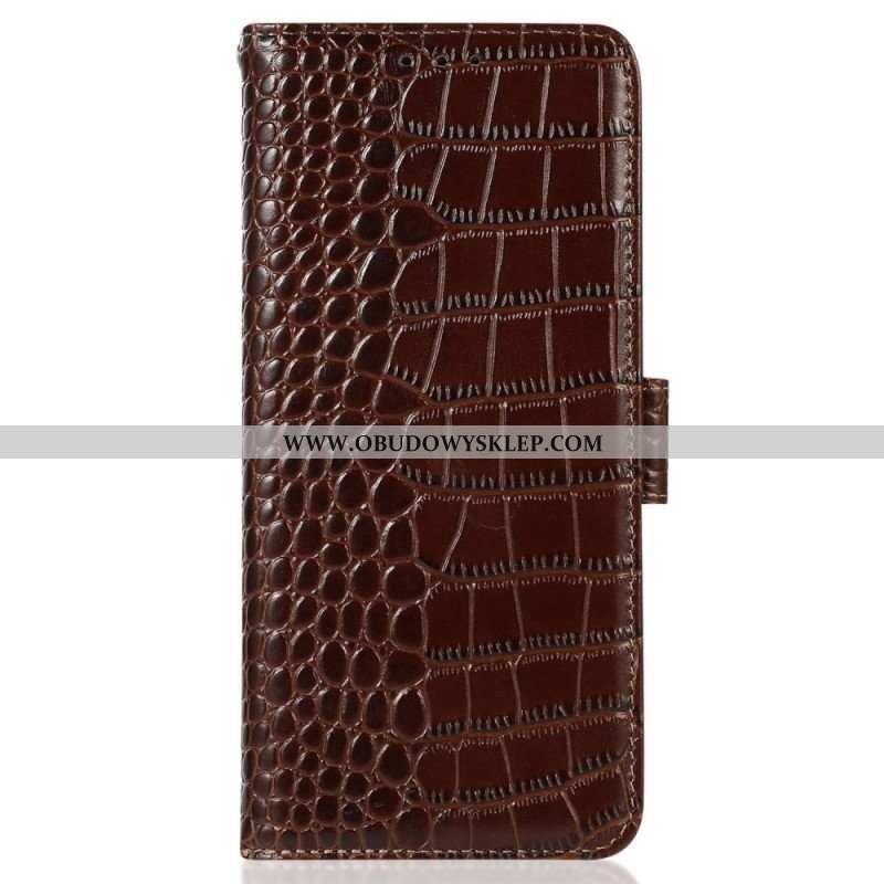 Etui Folio do Oppo Reno 8 Rfid W Stylu Krokodyla