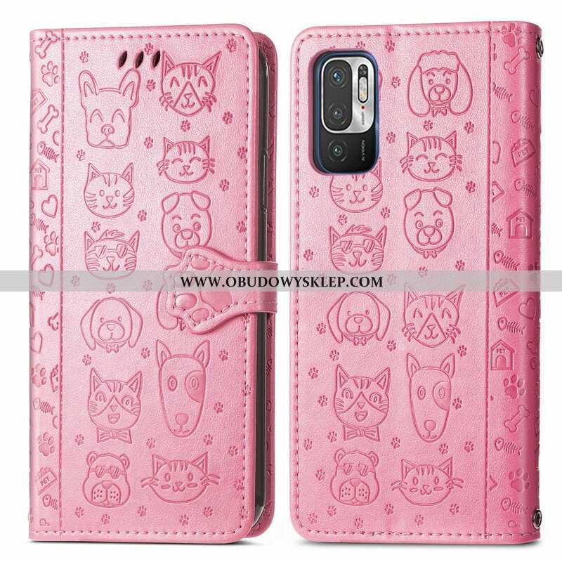 Etui Folio do Poco M3 Pro 5G Animowane Zwierzęta