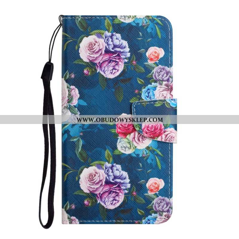 Etui Folio do Poco M4 Pro 5G Kwiaty Liberty Royal