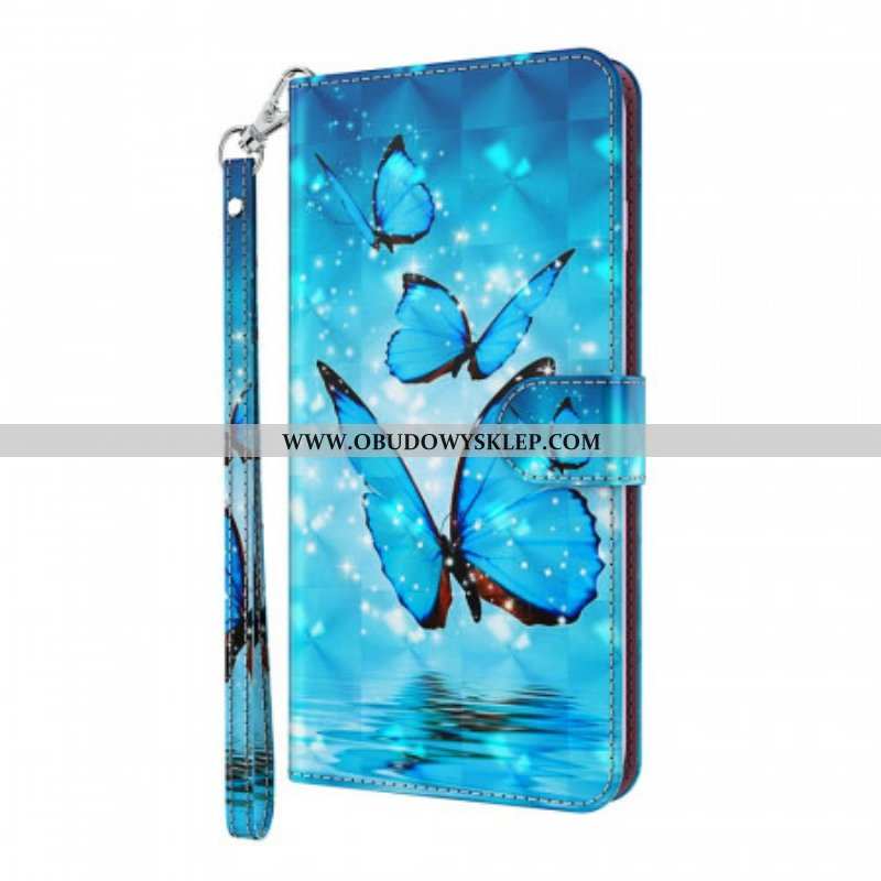 Etui Folio do Poco M4 Pro 5G Niebieskie Motyle