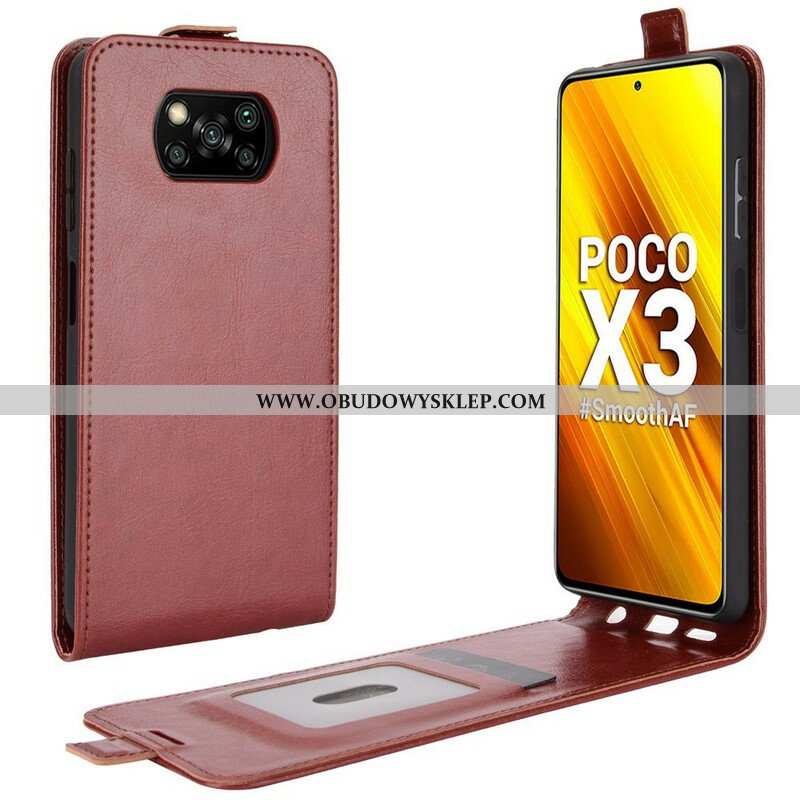 Etui Folio do Poco X3 / X3 Pro / X3 NFC Skórzany Futerał Pionowa Klapa Z Efektem Skóry