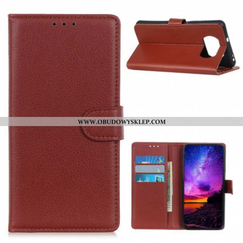 Etui Folio do Poco X3 / X3 Pro / X3 NFC Sztuczna Skóra Liczi