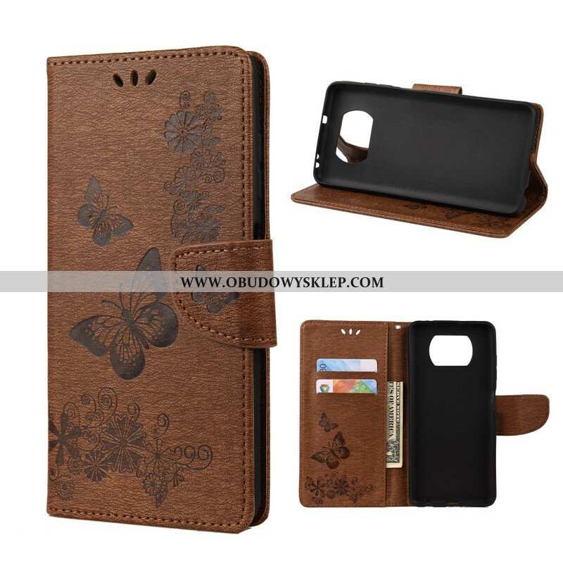 Etui Folio do Poco X3 / X3 Pro / X3 NFC Tylko Motyle Ze Smyczą