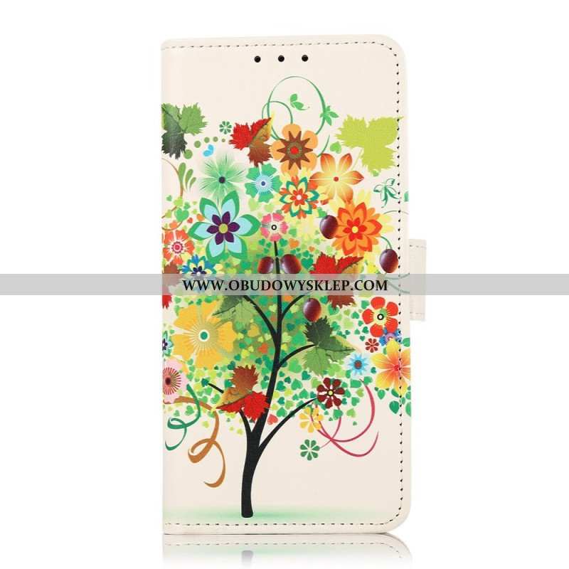 Etui Folio do Poco X4 Pro 5G Kolorowe Ulistnienie Drzewa