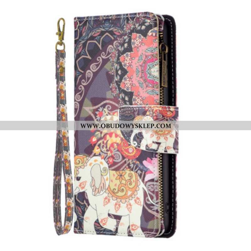 Etui Folio do Poco X5 5G Zapinana Na Zamek Kieszeń Słonia