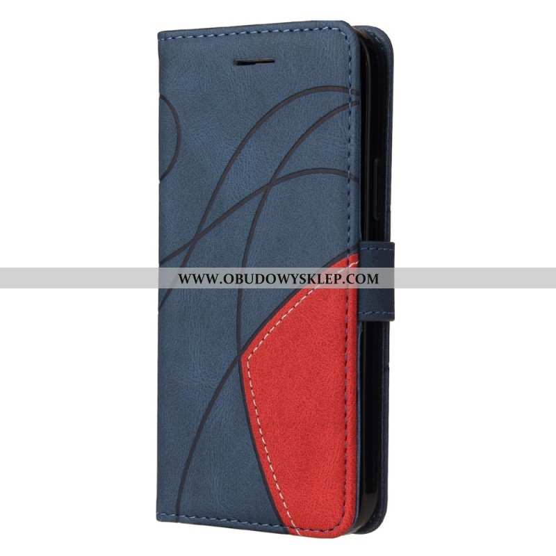 Etui Folio do Poco X5 5G z Łańcuch Dwukolorowy Pasek