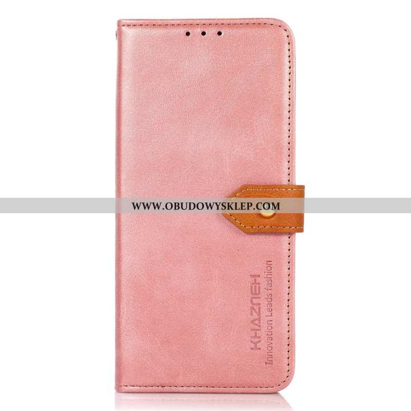 Etui Folio do Poco X5 Pro 5G Dwukolorowe Złote Zapięcie Khazneh