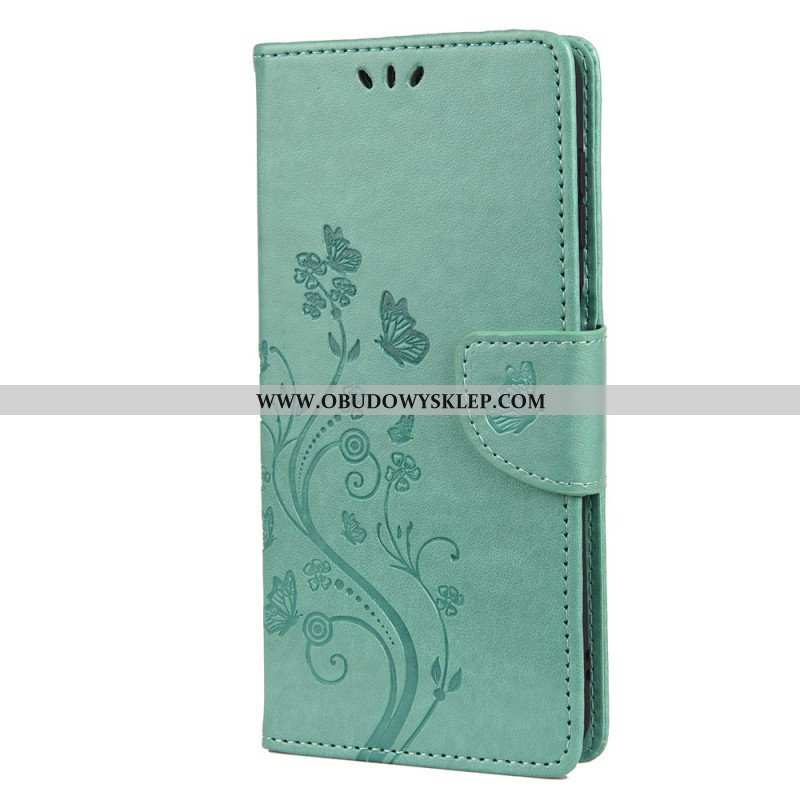 Etui Folio do Samsung Galaxy A13 5G / A04s Motyle I Kwiaty