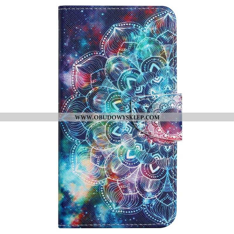 Etui Folio do Samsung Galaxy A13 z Łańcuch Błyskotliwa Mandala Z Paskami