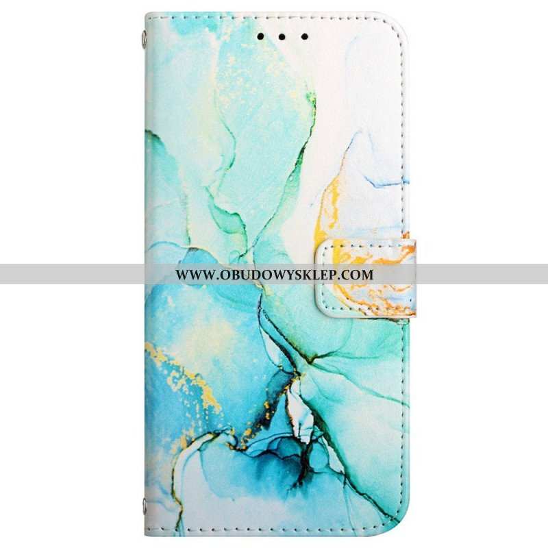 Etui Folio do Samsung Galaxy A13 z Łańcuch Pasek Marmuru