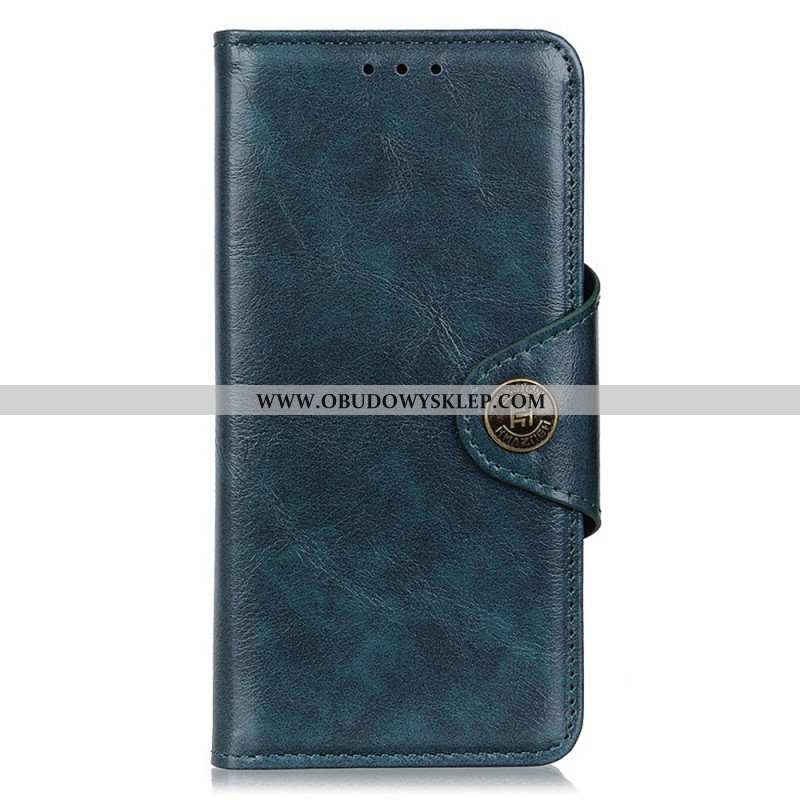 Etui Folio do Samsung Galaxy A14 / A14 5G Sztuczna Skóra Lakierowana Z Guzikiem