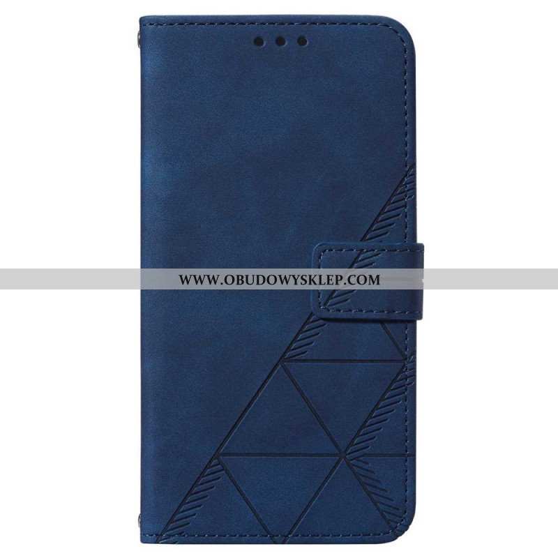 Etui Folio do Samsung Galaxy A14 / A14 5G Trójkąty Ze Smyczą