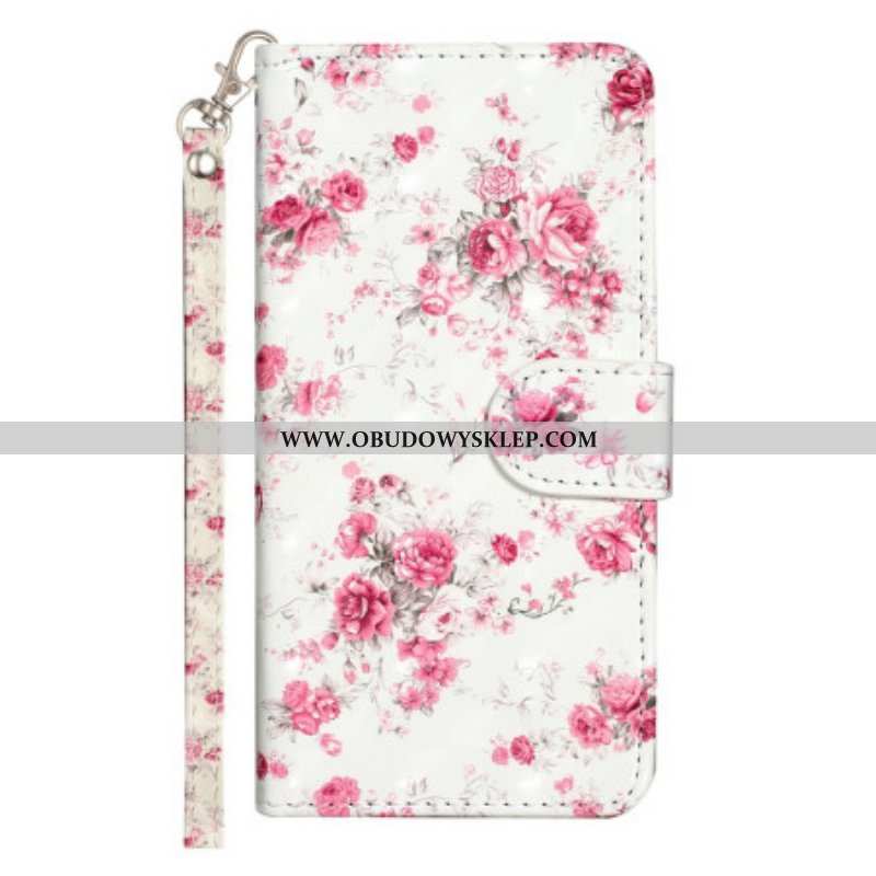 Etui Folio do Samsung Galaxy A14 / A14 5G z Łańcuch Pasek Liberty Flowers