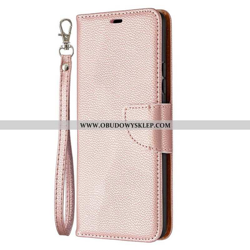 Etui Folio do Samsung Galaxy A42 5G Skórzany Futerał Liczi Rabat Ukośne