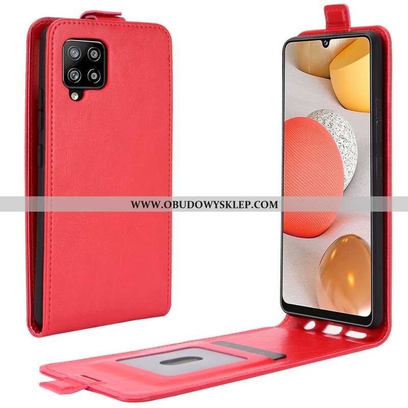 Etui Folio do Samsung Galaxy A42 5G Skórzany Futerał Pionowa Klapa Z Efektem Skóry