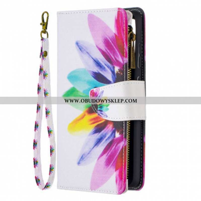 Etui Folio do Samsung Galaxy A52 4G / A52 5G / A52s 5G Kieszonka Zapinana Na Zamek W Kwiaty