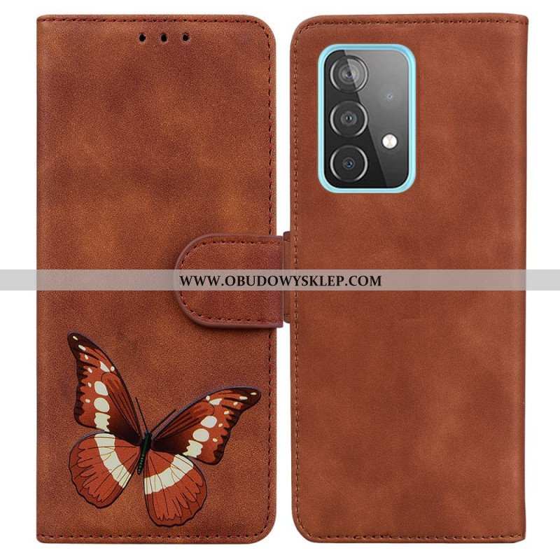 Etui Folio do Samsung Galaxy A52 4G / A52 5G / A52s 5G Motyl Dotykający Skóry