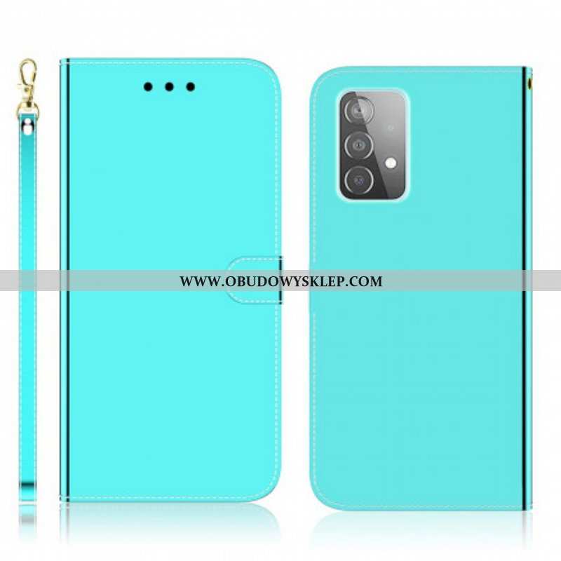 Etui Folio do Samsung Galaxy A52 4G / A52 5G / A52s 5G Osłona Lusterka Ze Sztucznej Skóry