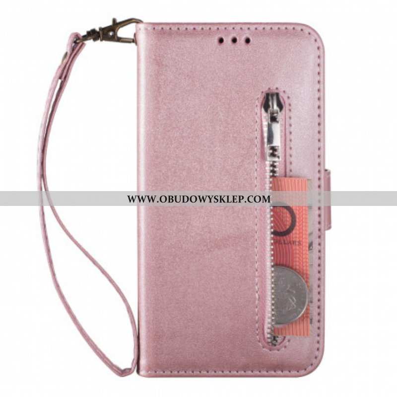 Etui Folio do Samsung Galaxy A52 4G / A52 5G / A52s 5G Portmonetka Z Efektem Skóry