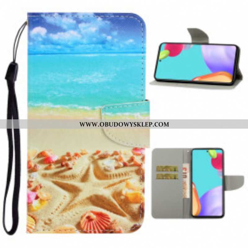 Etui Folio do Samsung Galaxy A52 4G / A52 5G / A52s 5G z Łańcuch Plaża Smyczkowa