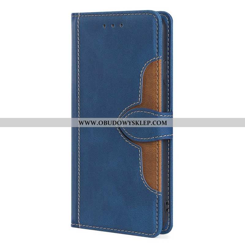 Etui Folio do Samsung Galaxy A53 5G Dwukolorowa Stylowa Sztuczna Skóra