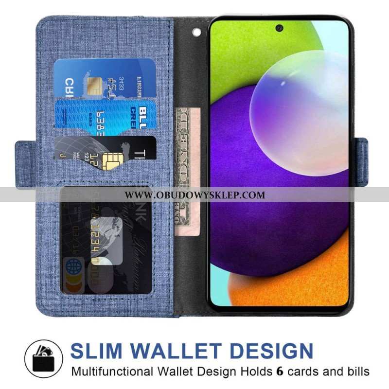 Etui Folio do Samsung Galaxy A53 5G Dżinsy Z Obrotowym Uchwytem Na Karty