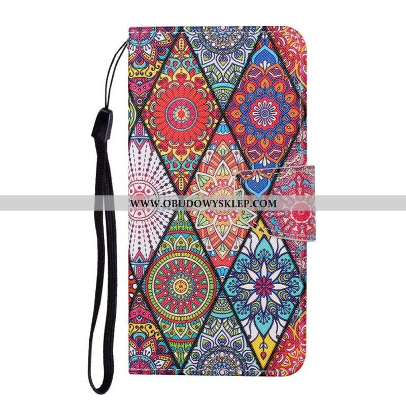 Etui Folio do Samsung Galaxy A54 5G Patchwork Ze Smyczą