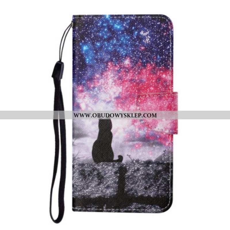 Etui Folio do Samsung Galaxy A54 5G z Łańcuch Gwiaździsty Kot Stringi