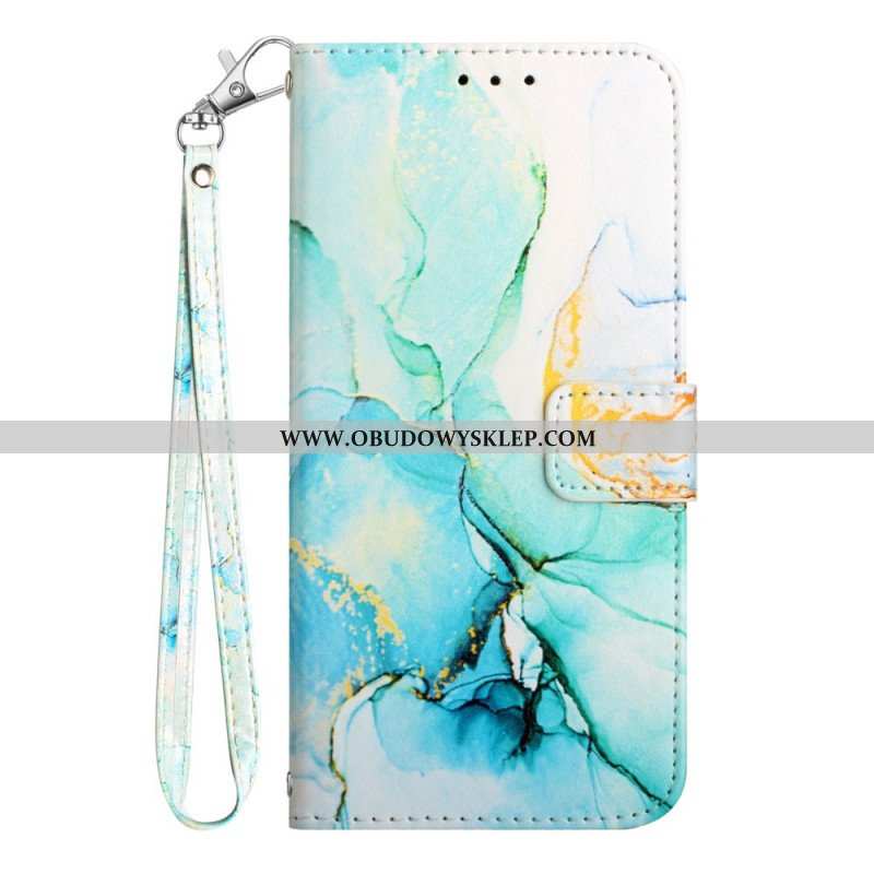 Etui Folio do Samsung Galaxy A54 5G z Łańcuch Pasek Marmuru