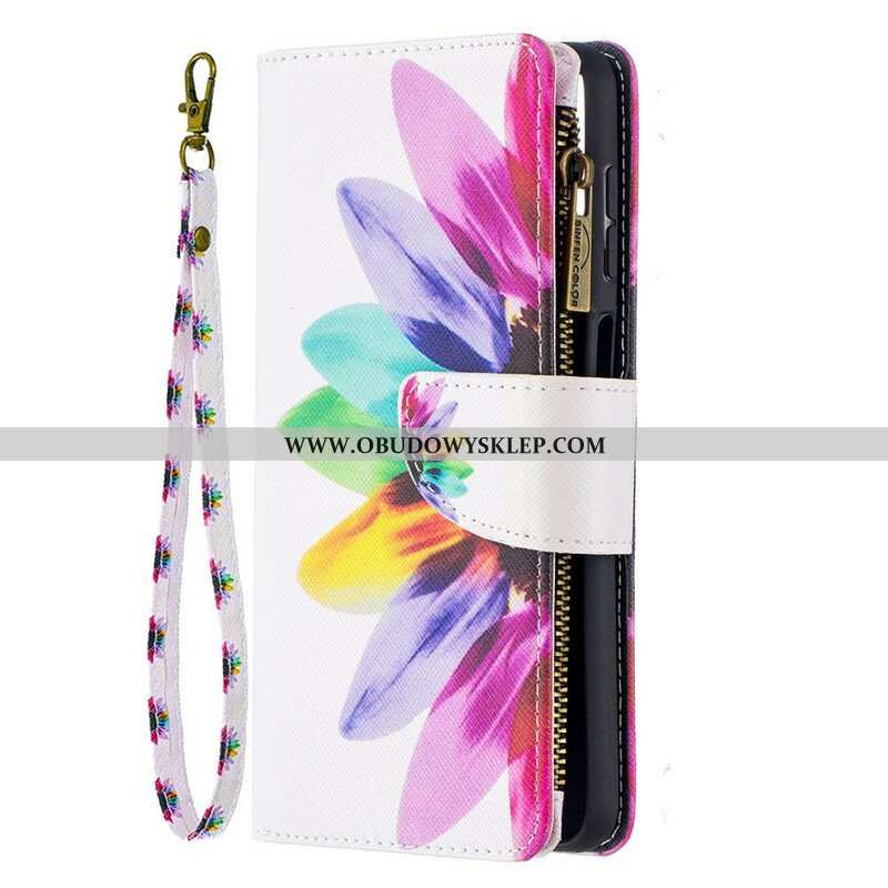 Etui Folio do Samsung Galaxy M12 / A12 Kieszonka Zapinana Na Zamek W Kwiaty