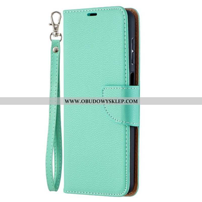 Etui Folio do Samsung Galaxy M12 / A12 Skórzany Futerał Liczi Rabat Ukośne