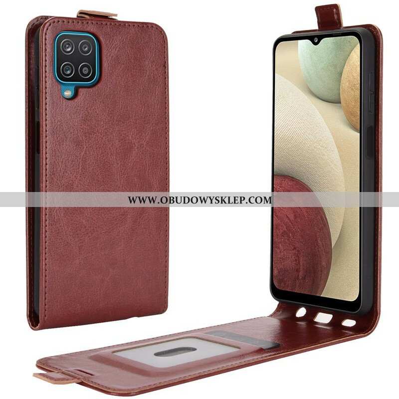 Etui Folio do Samsung Galaxy M12 / A12 Skórzany Futerał Pionowa Klapa Z Efektem Skóry