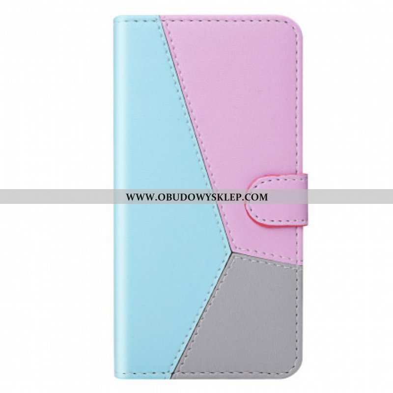 Etui Folio do Samsung Galaxy M12 / A12 Trójkolorowy Efekt Skóry