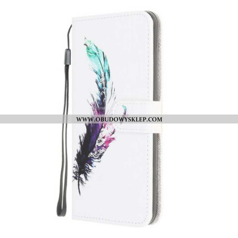 Etui Folio do Samsung Galaxy M12 / A12 z Łańcuch Pióro Z Smyczą