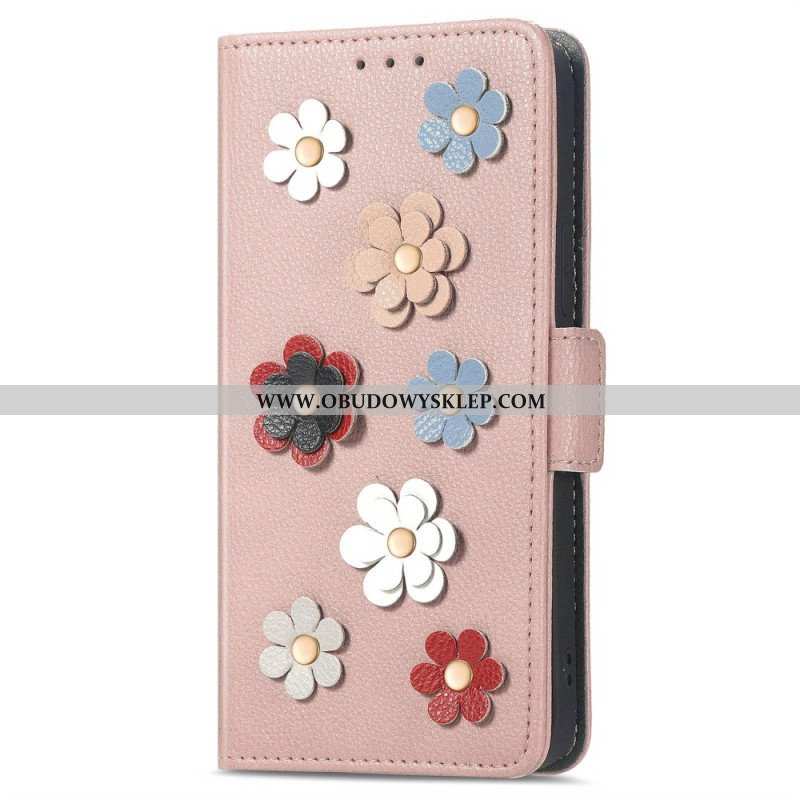 Etui Folio do Samsung Galaxy M13 Kwiaty 3d