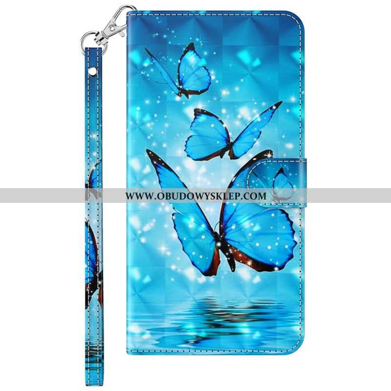 Etui Folio do Samsung Galaxy M13 z Łańcuch Stringi Motyle