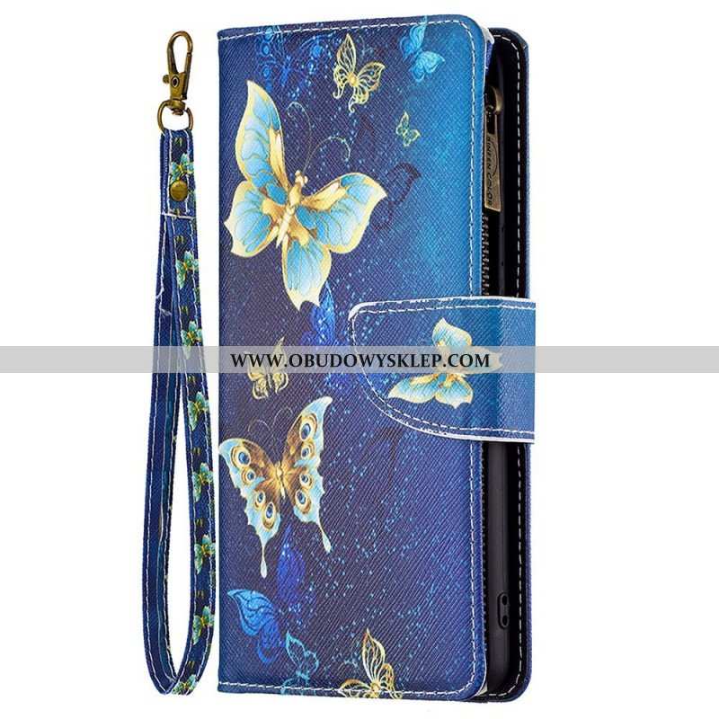 Etui Folio do Samsung Galaxy M23 5G Motyle Portmonetka I Smycz